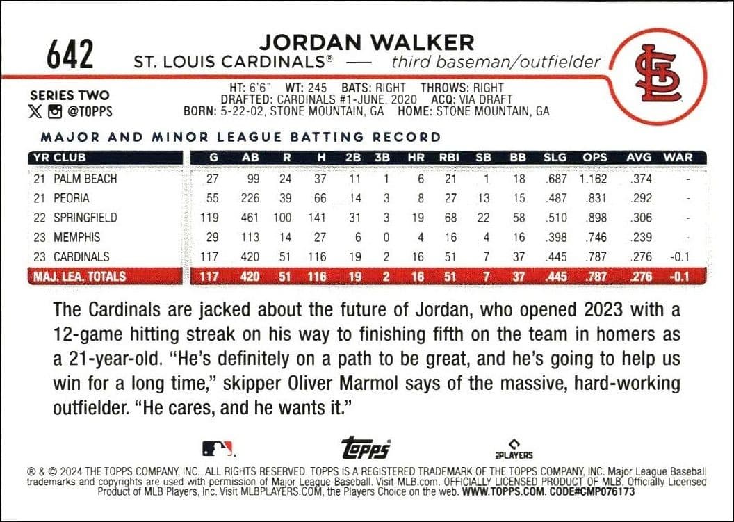Jordan Walker - Back