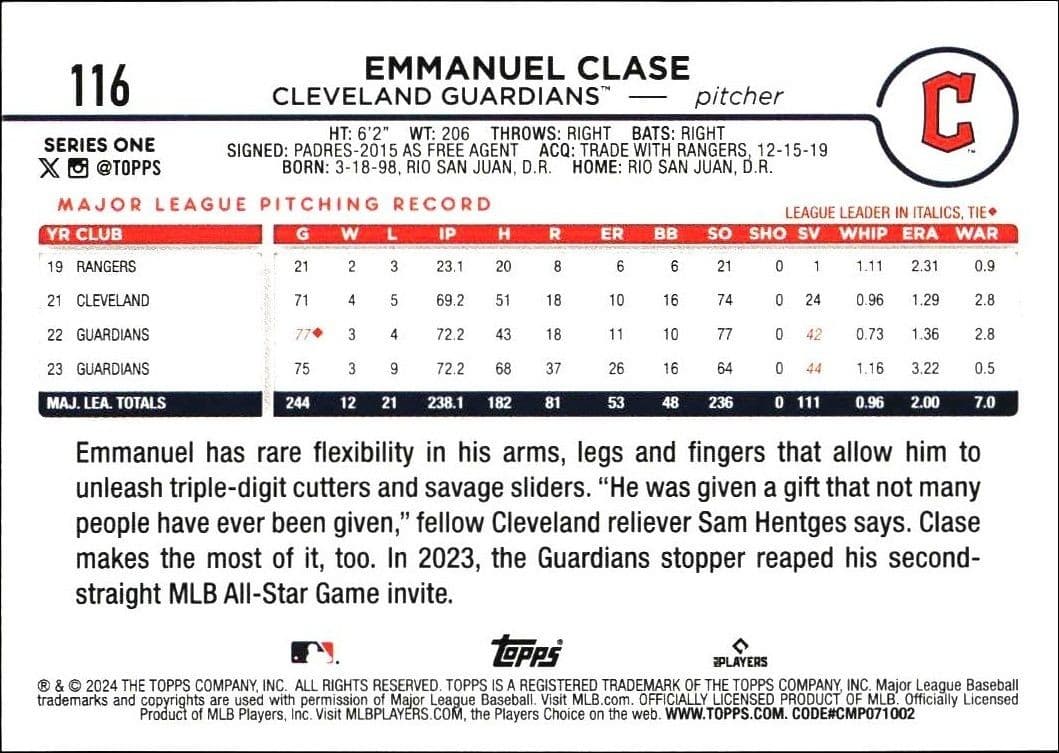 Emmanuel Clase - Back