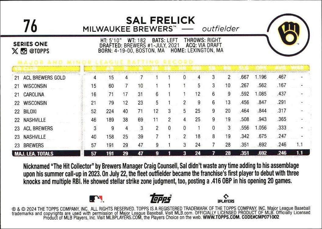 Sal Frelick - Back