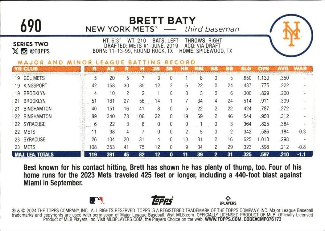 Brett Baty - Back