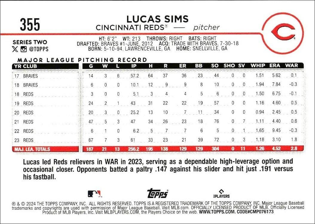 Lucas Sims - Back