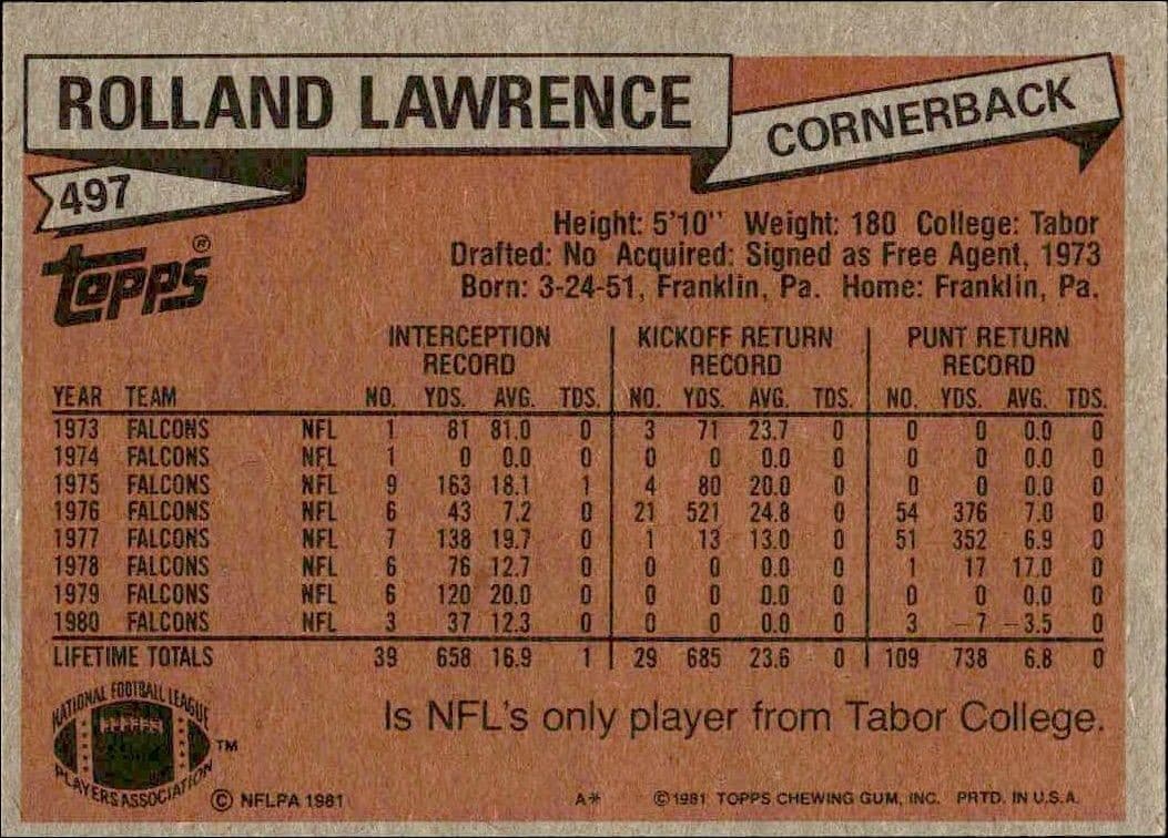 Rolland Lawrence - Back