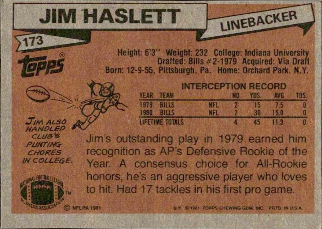 Jim Haslett - Back
