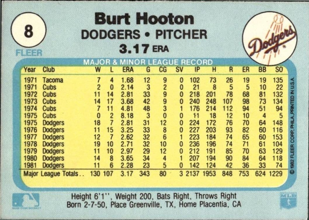 Burt Hooton - Back
