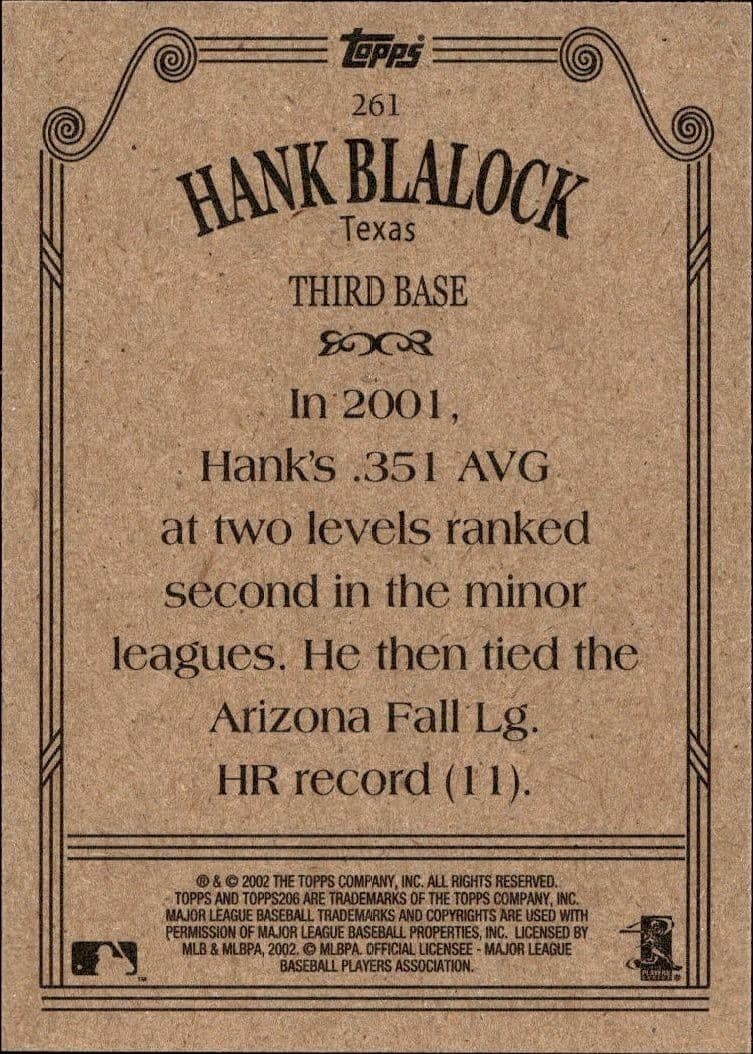 Hank Blalock - Back