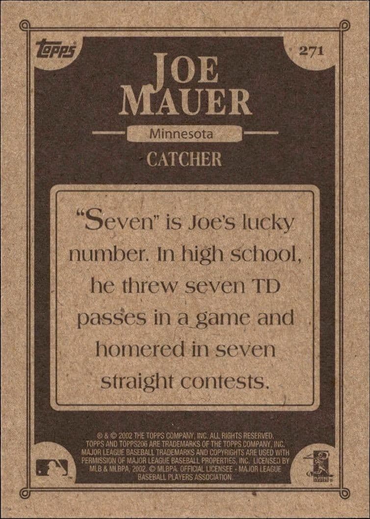 Joe Mauer - Back