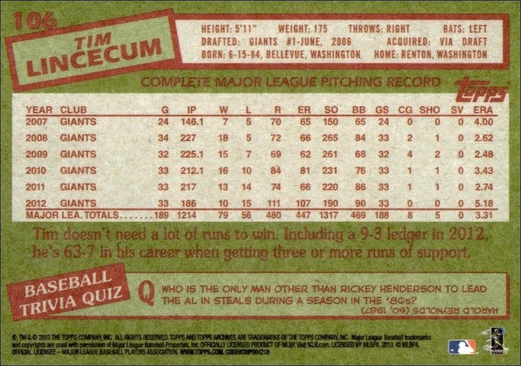 Tim Lincecum - Back
