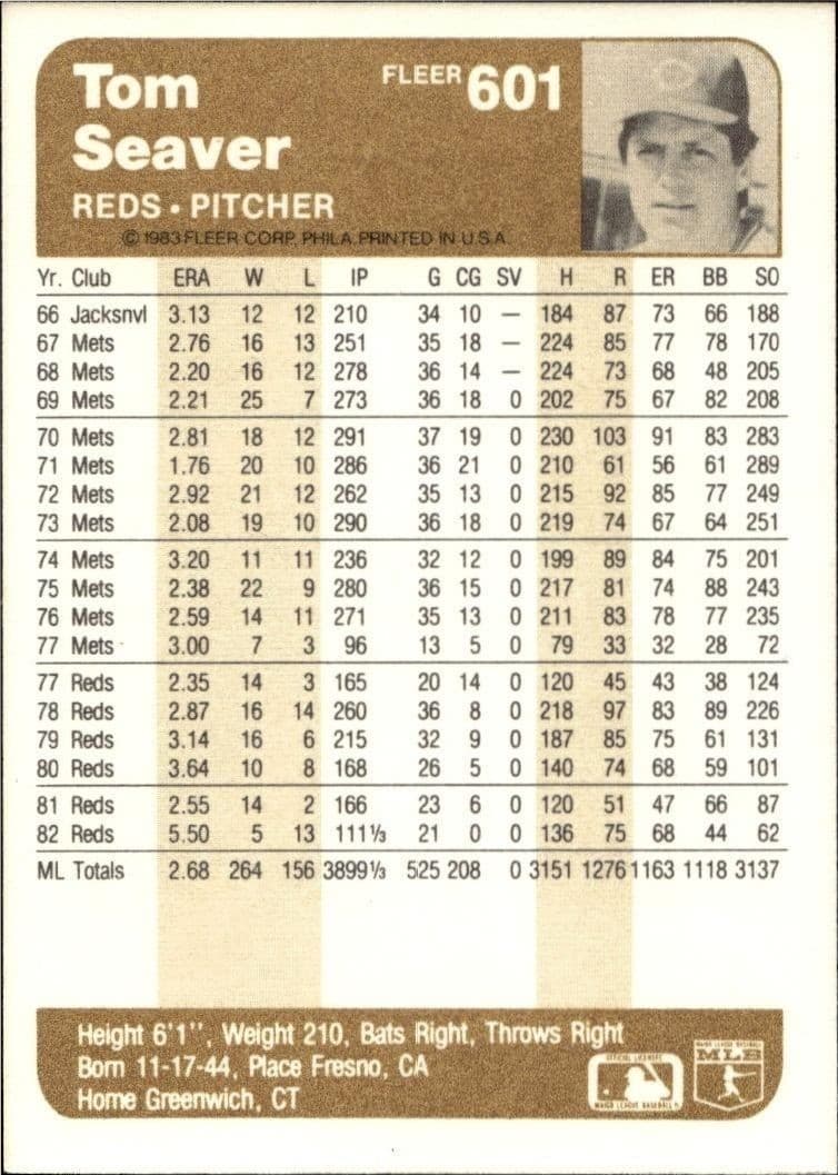 Tom Seaver - Back