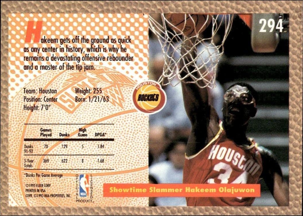 Hakeem Olajuwon - Back