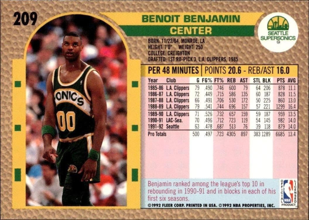 Benoit Benjamin - Back
