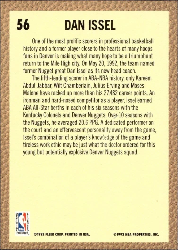 Dan Issel - Back