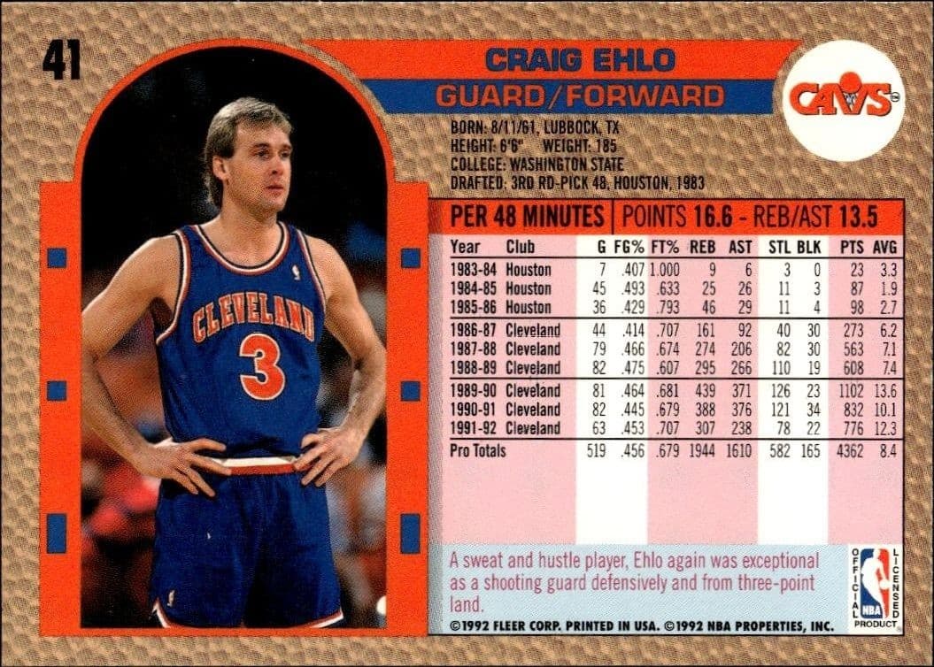 Craig Ehlo - Back