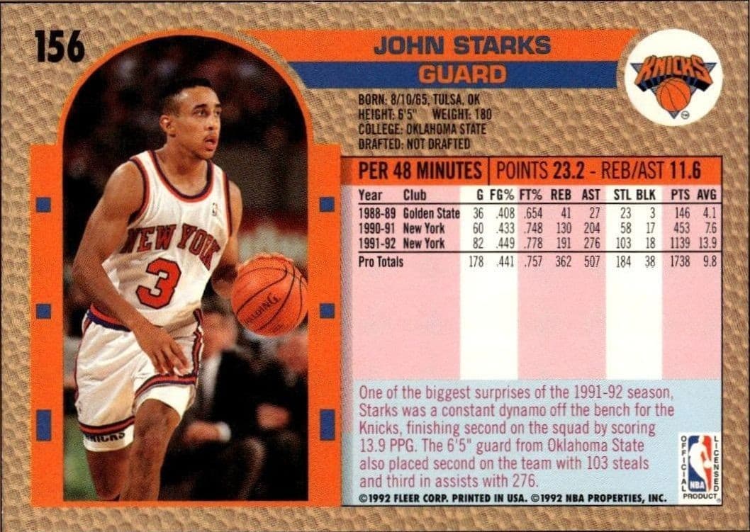 John Starks - Back