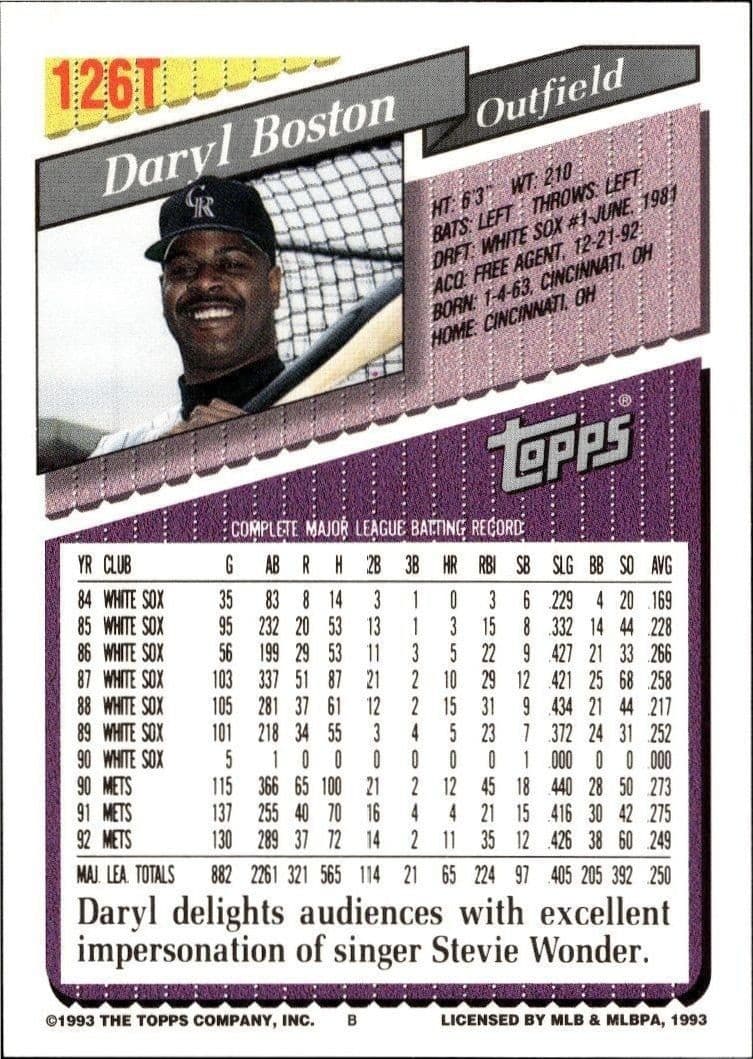 Daryl Boston - Back