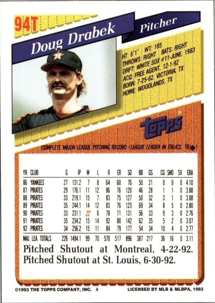 Doug Drabek - Back