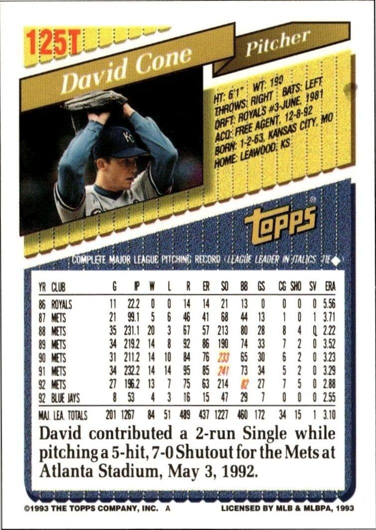 David Cone - Back