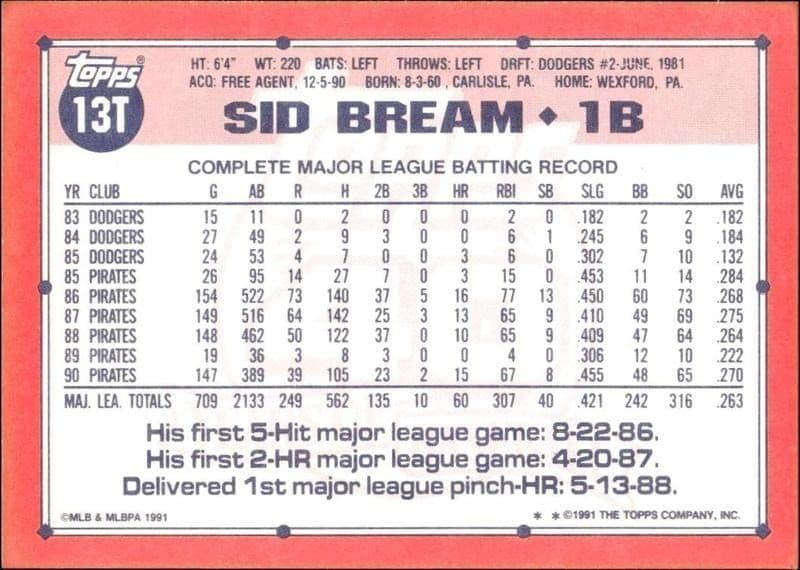 Sid Bream - Back