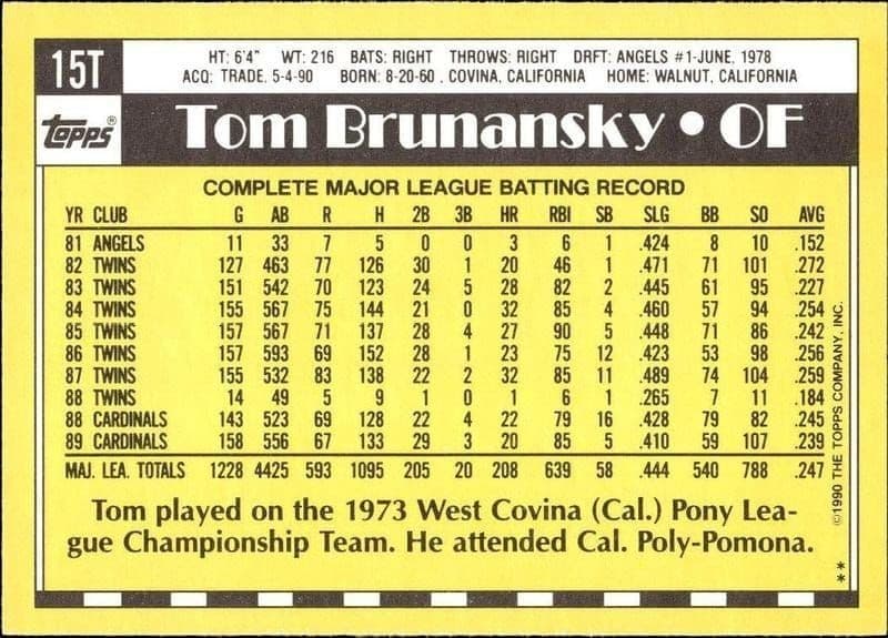 Tom Brunansky - Back