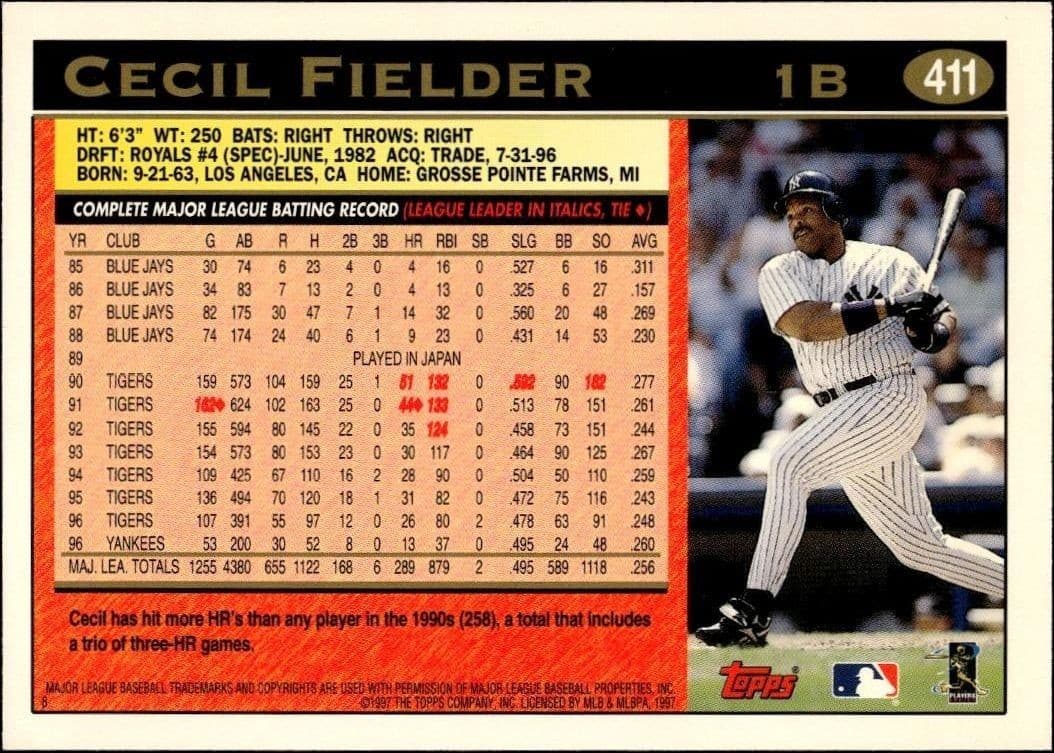 Cecil Fielder - Back