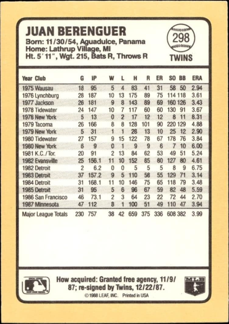Juan Berenguer - Back