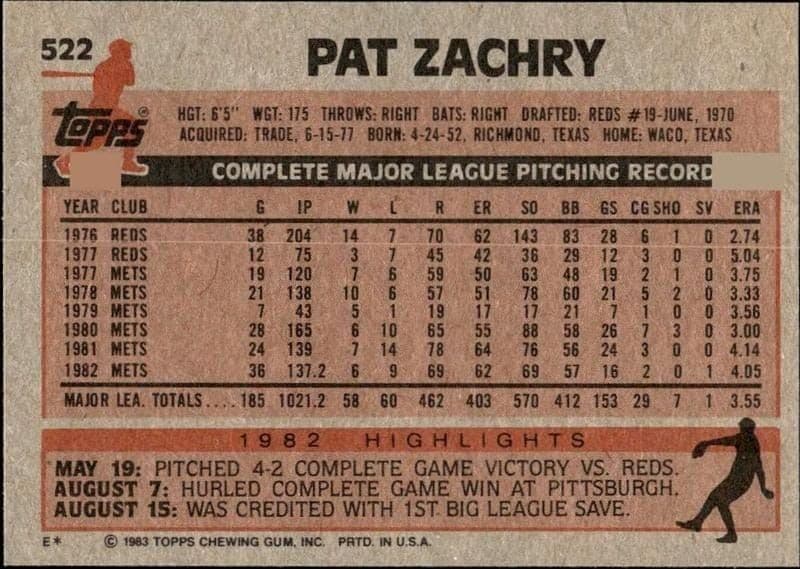 Pat Zachry - Back