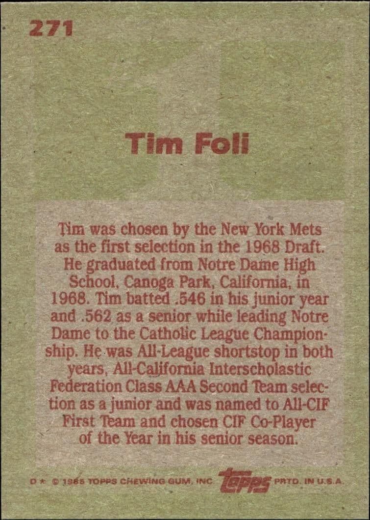 Tim Foli - Back