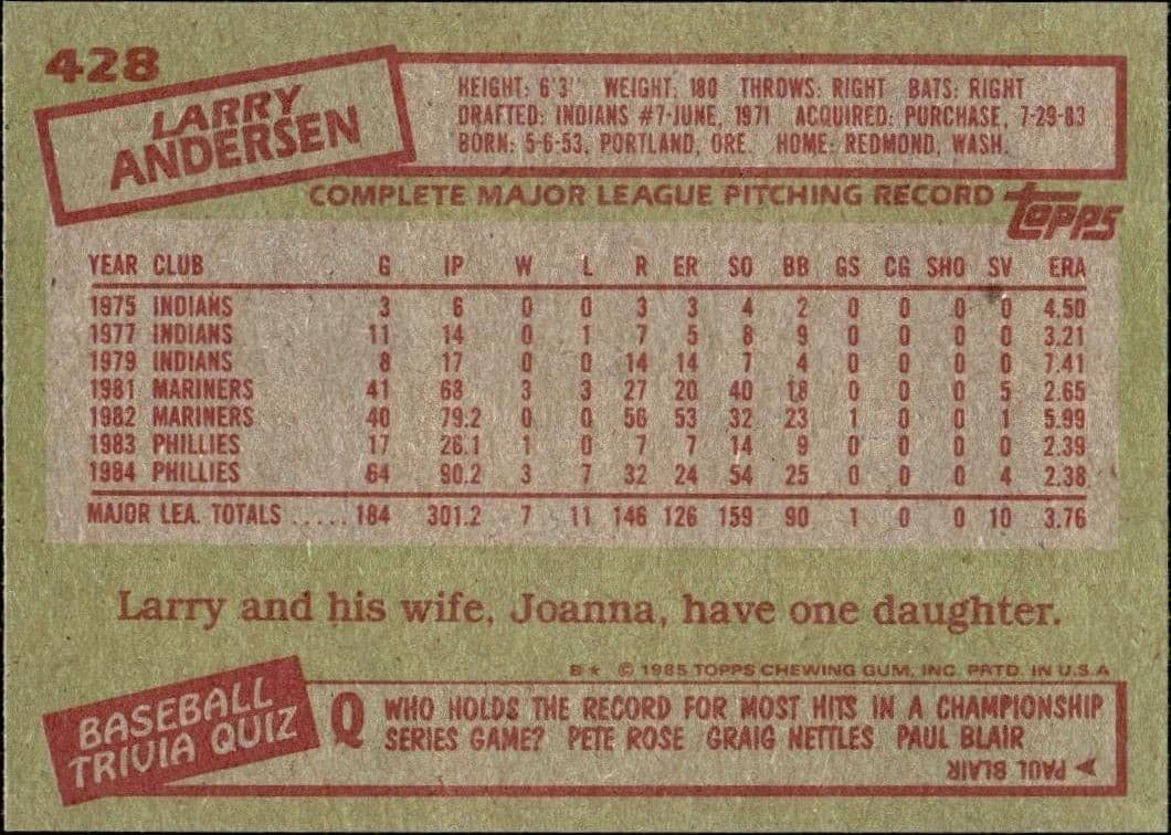 Larry Andersen - Back