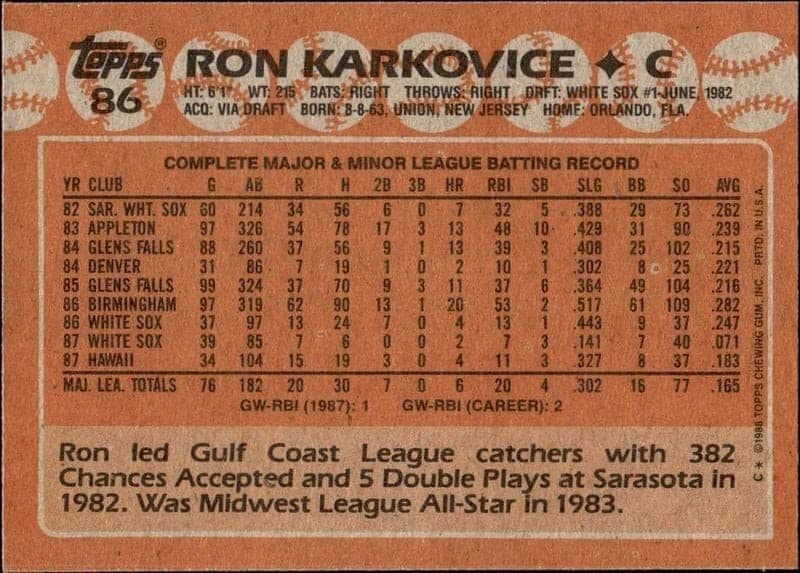 Ron Karkovice - Back
