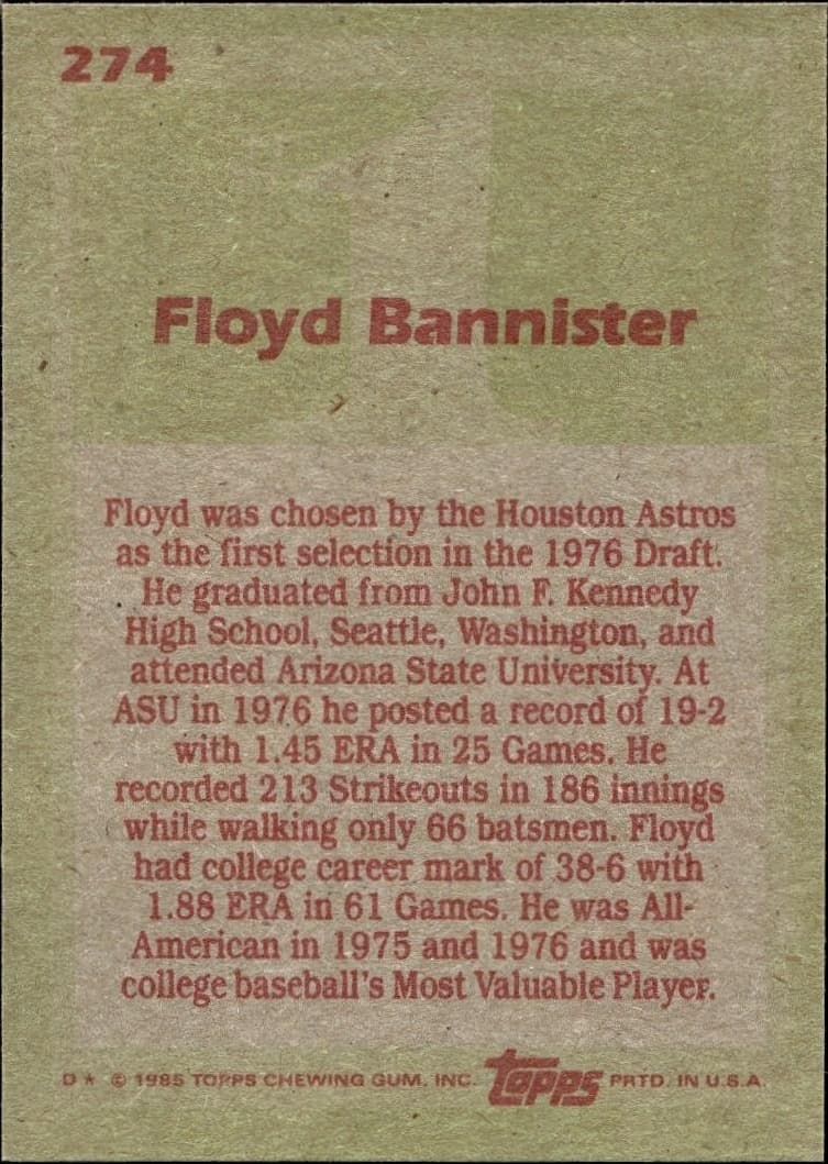 Floyd Bannister - Back
