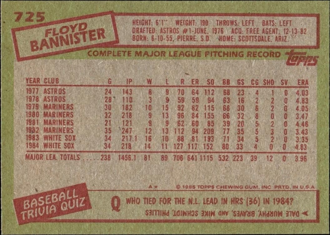 Floyd Bannister - Back