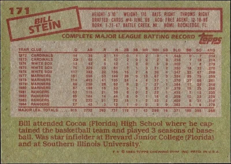 Bill Stein - Back