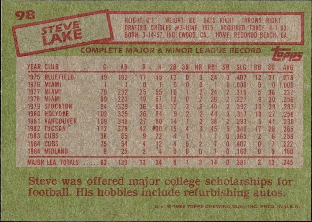 Steve Lake - Back