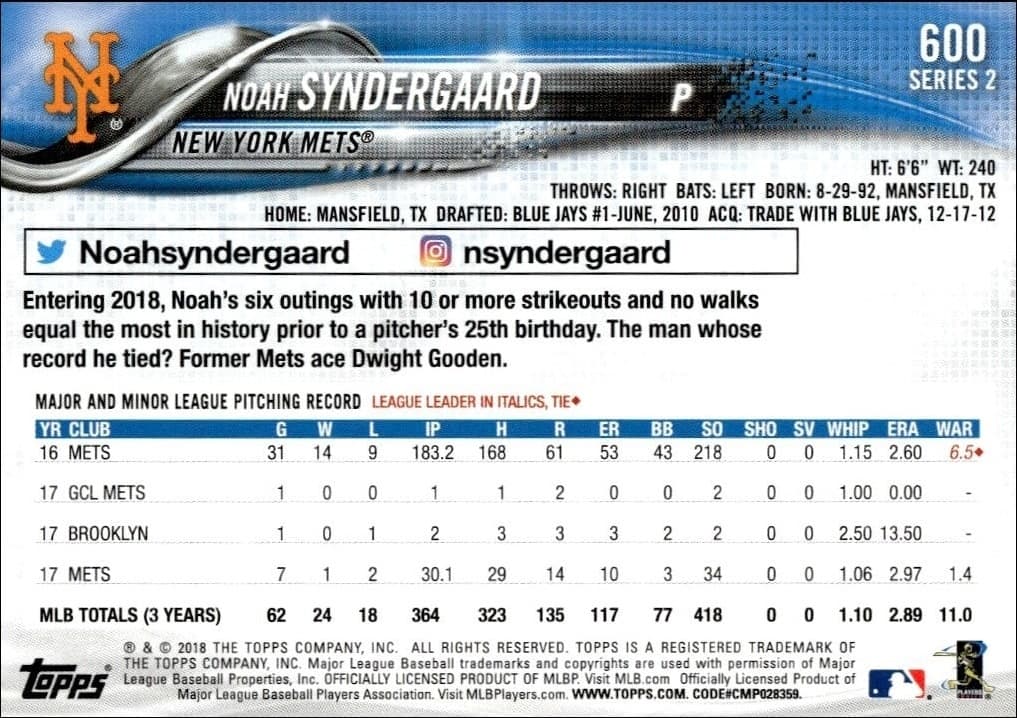 Noah Syndergaard - Back