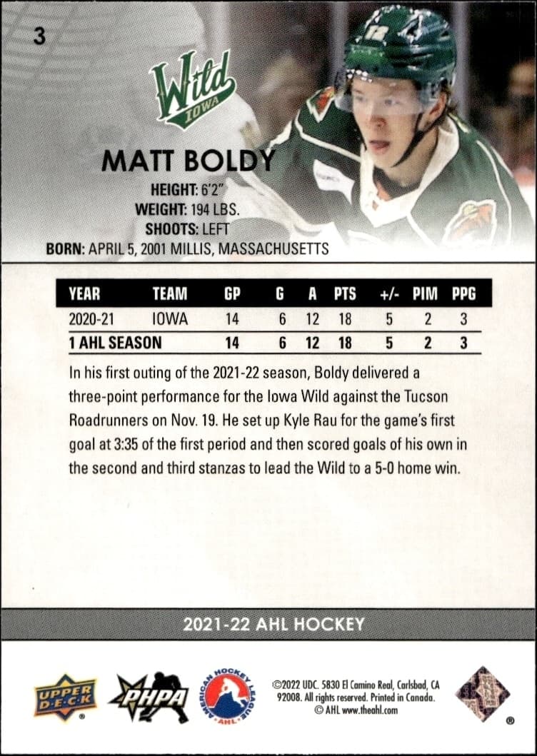 Matt Boldy - Back