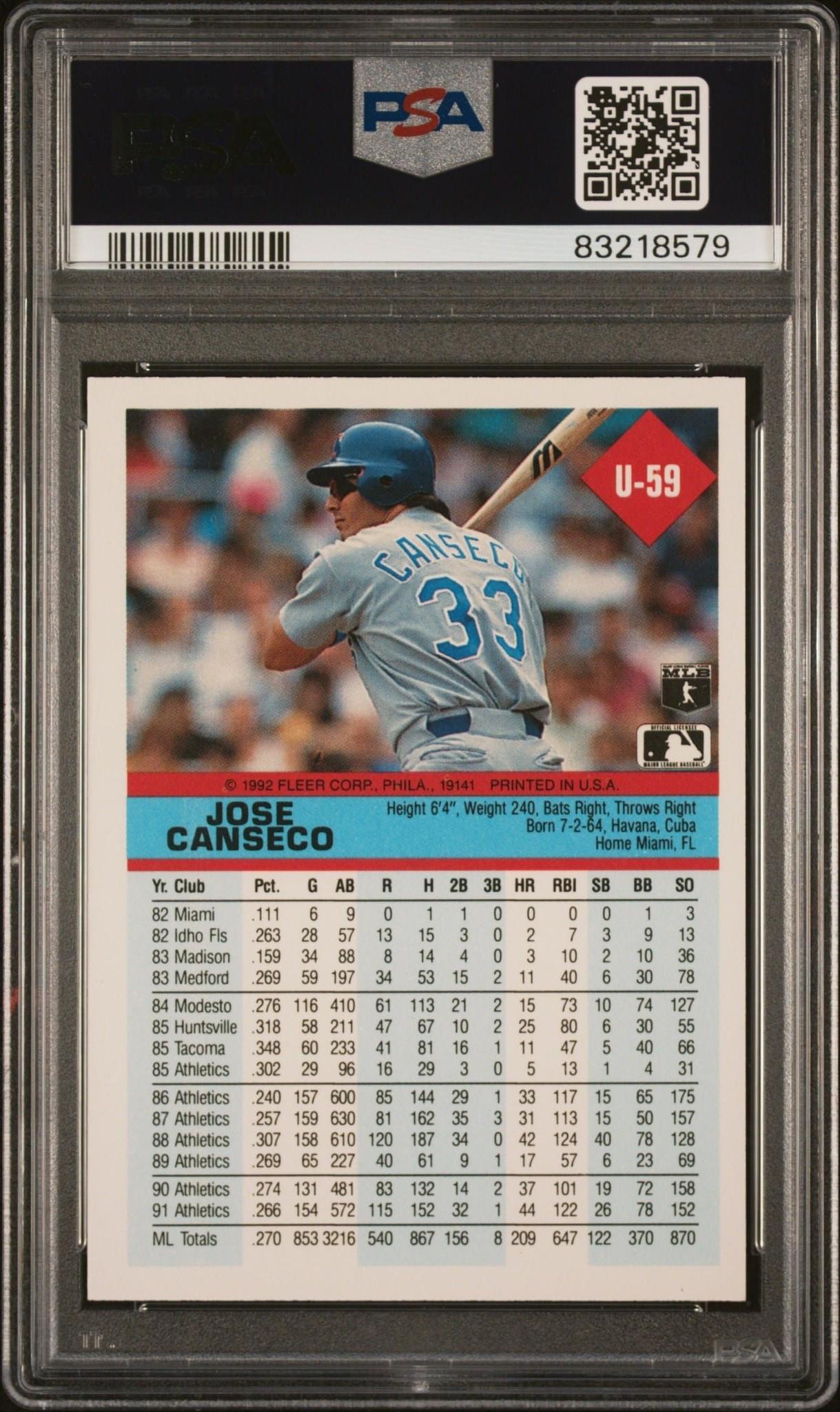 Jose Canseco - Back