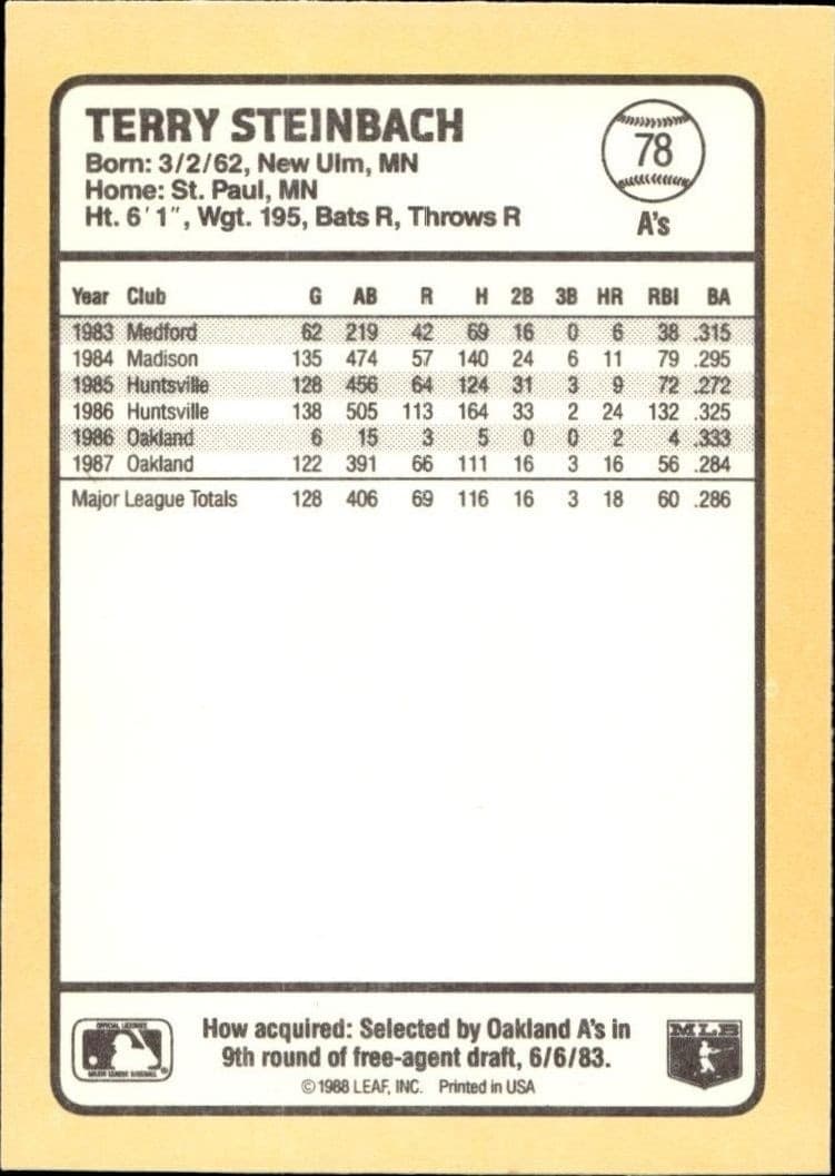 Terry Steinbach - Back