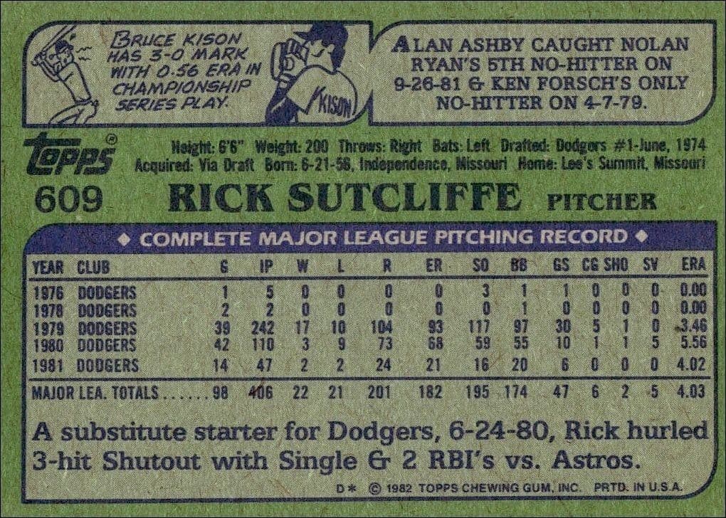 Rick Sutcliffe - Back