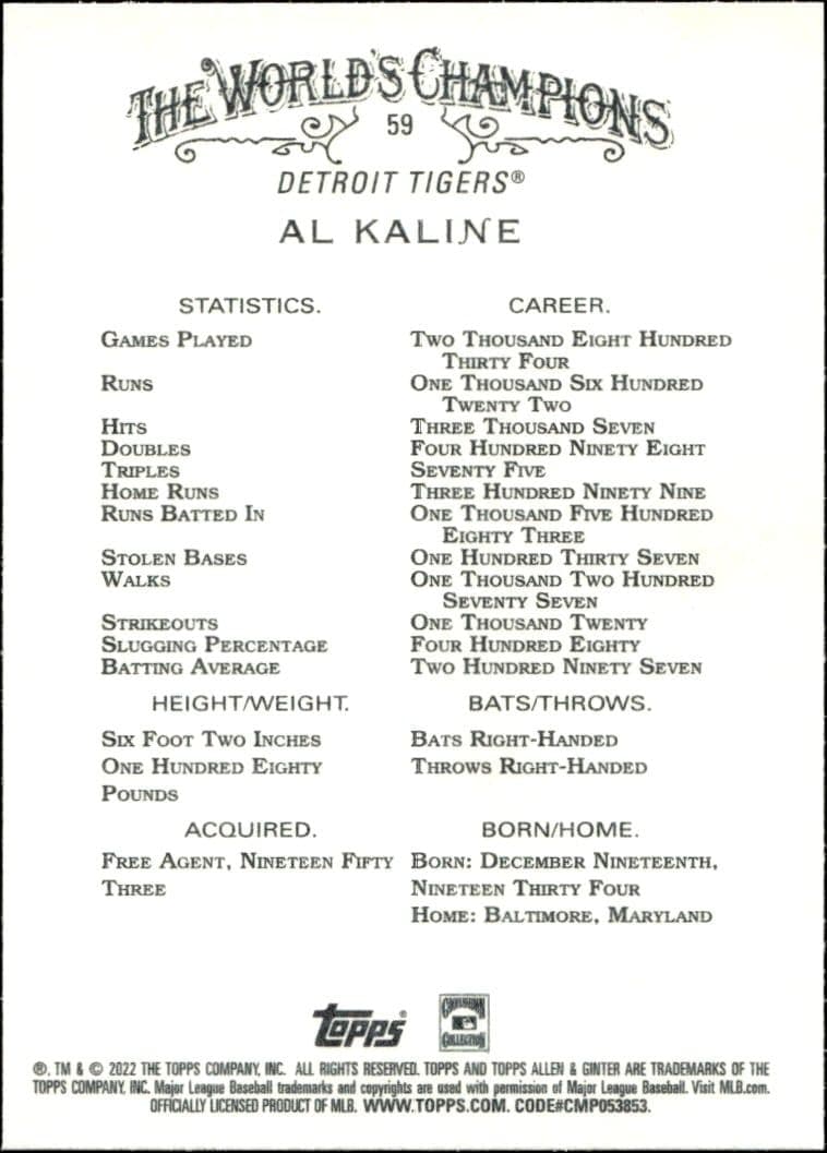 Al Kaline - Back
