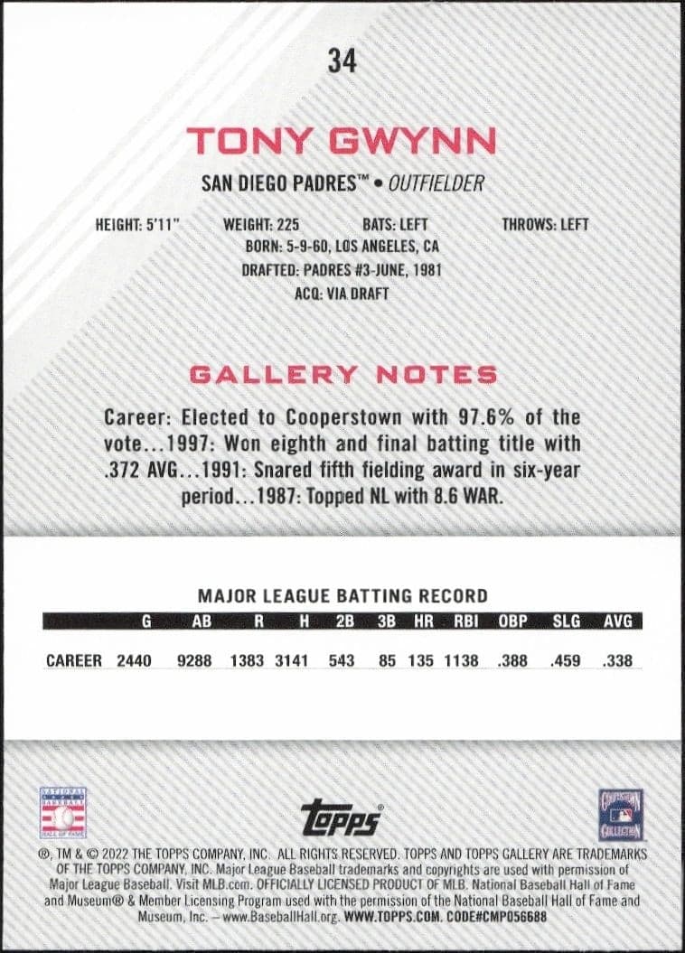 Tony Gwynn - Back