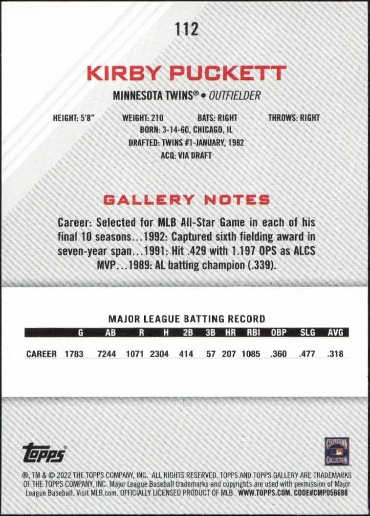 Kirby Puckett - Back