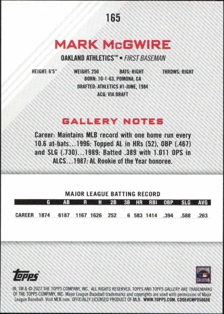 Mark McGwire - Back