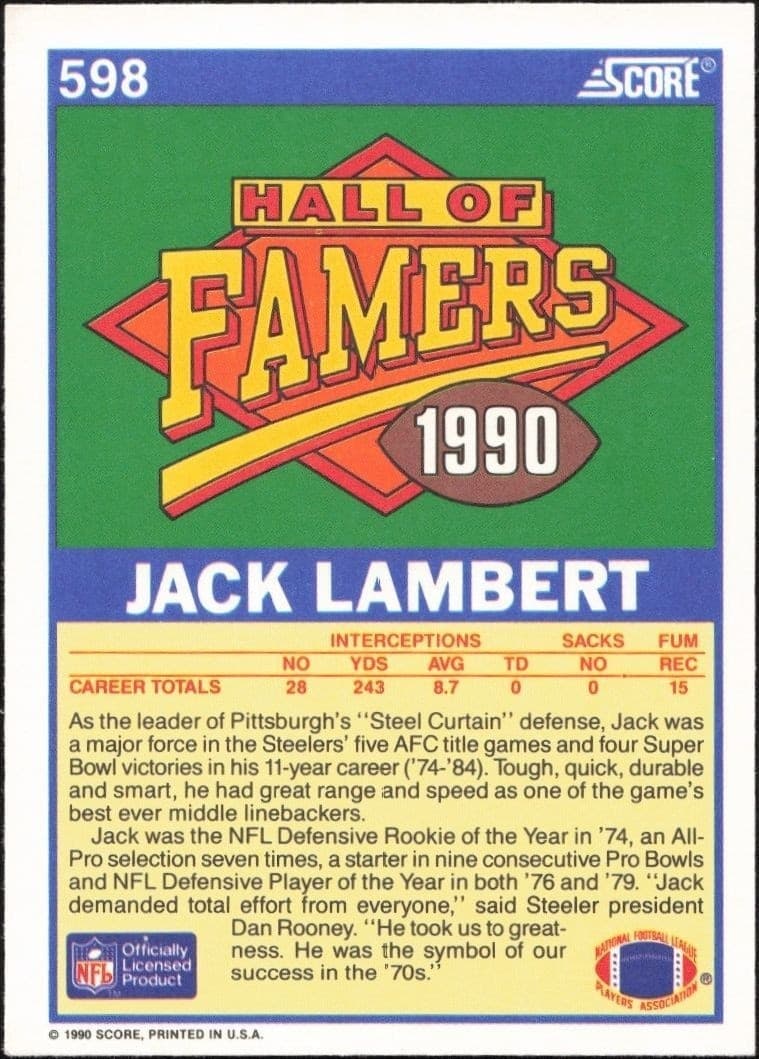 Jack Lambert - Back