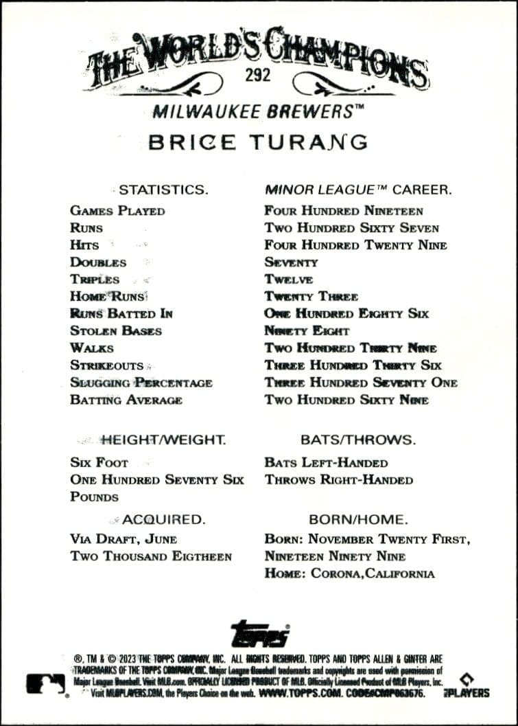 Brice Turang - Back