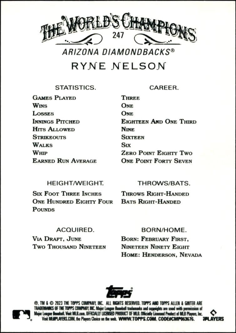 Ryne Nelson - Back