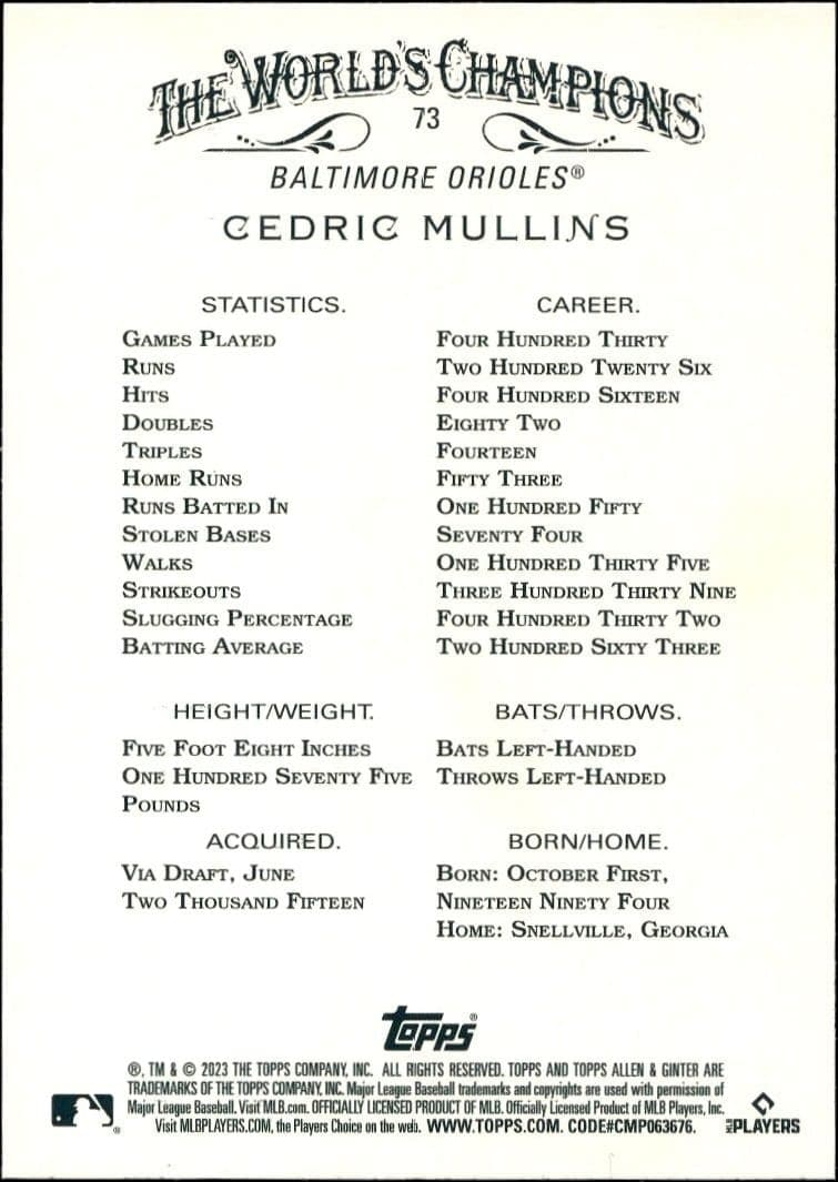 Cedric Mullins - Back