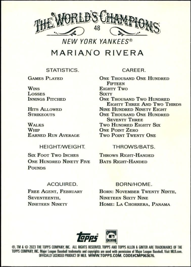 Mariano Rivera - Back