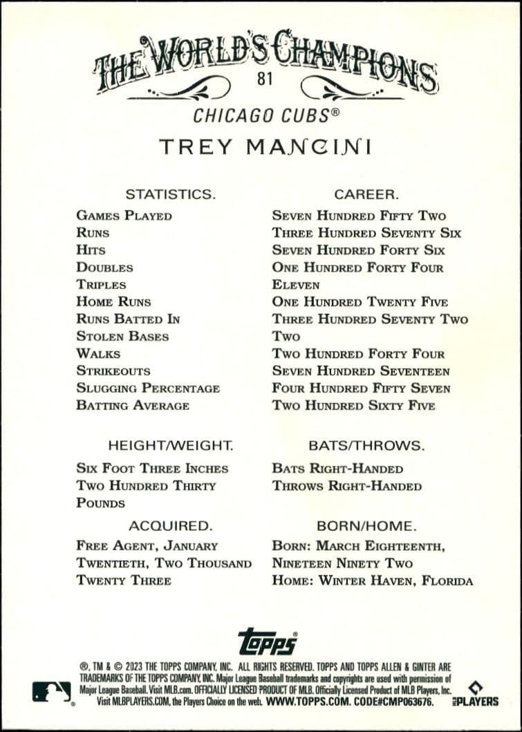 Trey Mancini - Back
