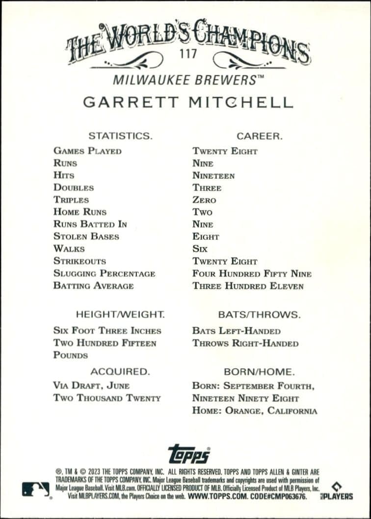 Garrett Mitchell - Back
