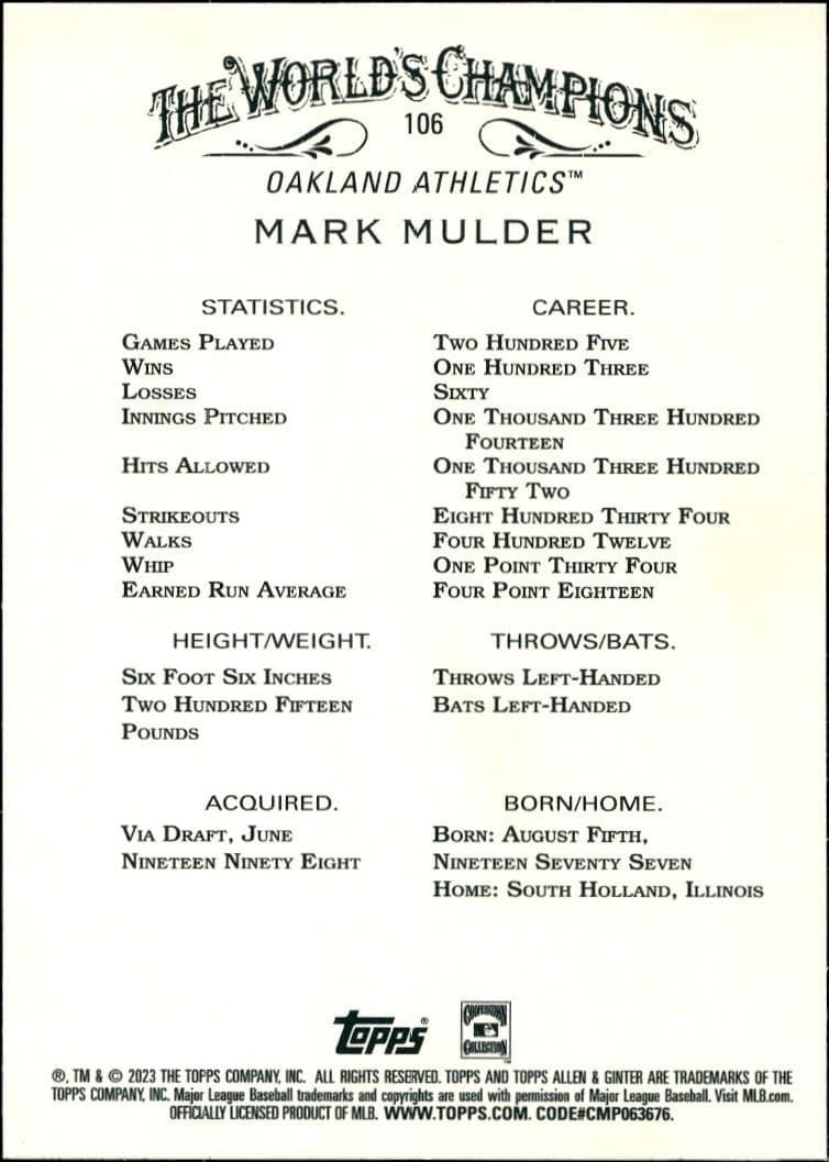 Mark Mulder - Back