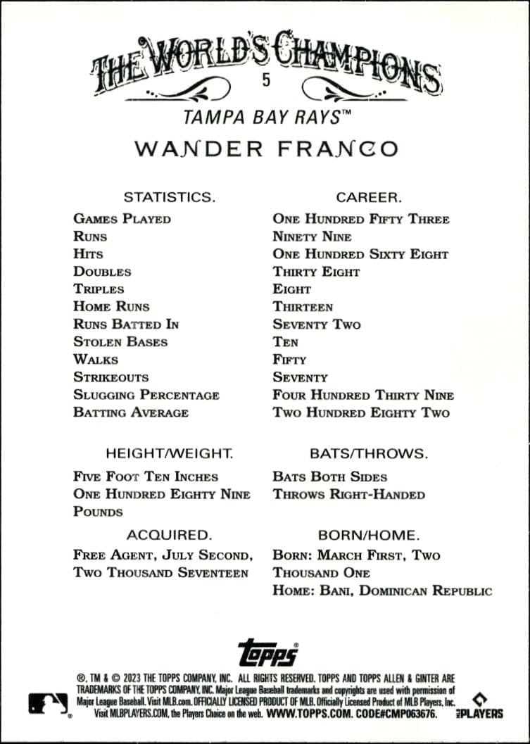 Wander Franco - Back